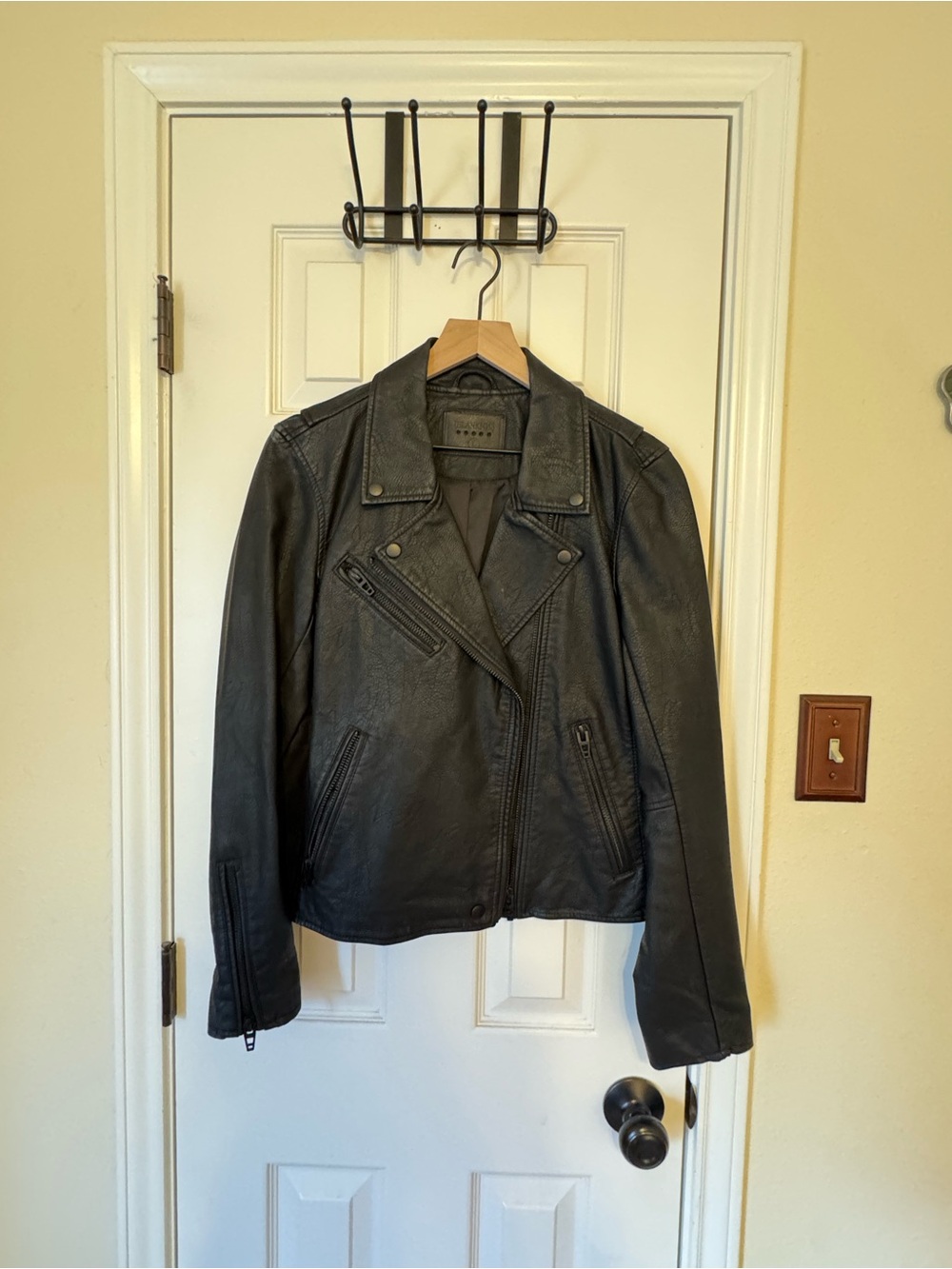 BlankNYC Classic Black Leather Moto Jacket - Women's